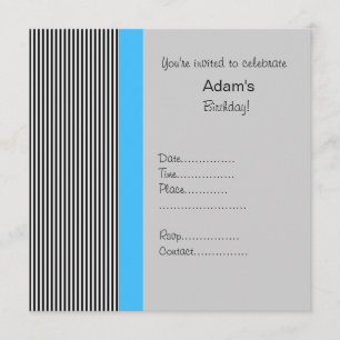 INVITATION D'ANNIVERSAIRE BLEU TRIMMÉE