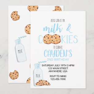 Invitation d'anniversaire bleue pour garçon avec l