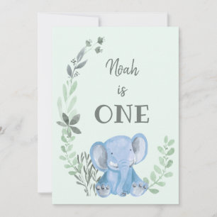 Invitation d'anniversaire Blue Elephant