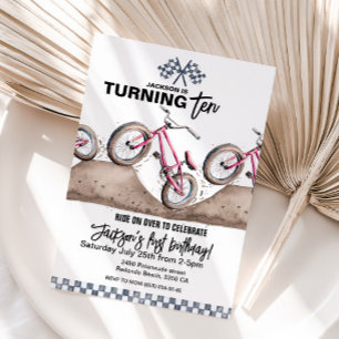 Invitation d'anniversaire BMX rouge, Tout âge, Mot
