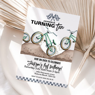 Invitation d'anniversaire BMX vert, n'importe quel