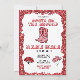 Invitation d'anniversaire Boots on the Ground   Ro