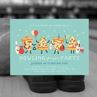 Invitation d'anniversaire Bowling Pizza Garçons Fr