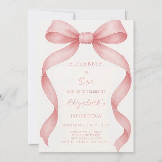 Invitation d'anniversaire Bowtiful (Devant)