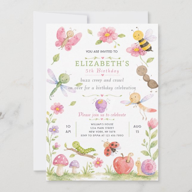 Invitation d'anniversaire Bugs 2 (Devant)