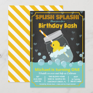 Invitation d'anniversaire Canard en caoutchouc - T