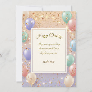 Invitation d'anniversaire Carte élégante   Joyeux 