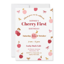 Invitation d'anniversaire cerise