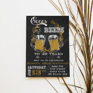 Invitation d'anniversaire Cheers and Beers