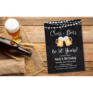 Invitation d'anniversaire Cheers and Beers pour to