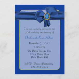 Invitation d'anniversaire chic bleu