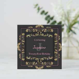 Invitation d'anniversaire chic glamour or