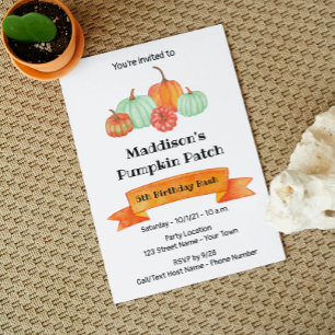 Invitation d'anniversaire citrouille