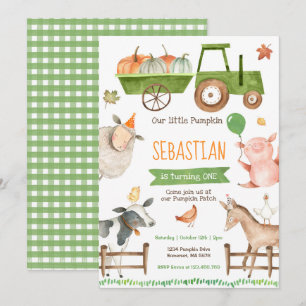 Invitation d'anniversaire Citrouille Farm Fall Far