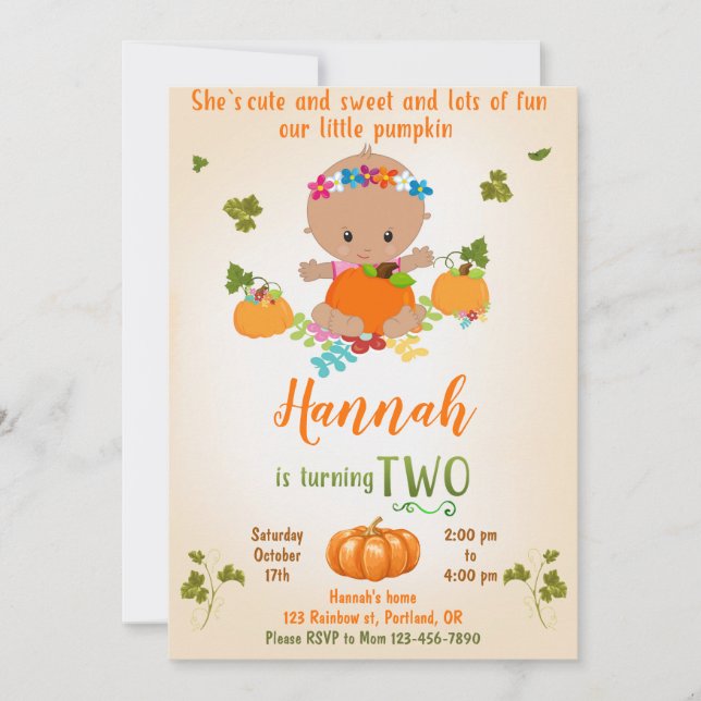 Invitation d'anniversaire citrouille Invitation d' (Devant)