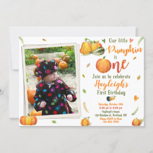 Invitation d'anniversaire citrouille Photo Automne