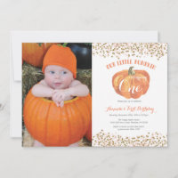 Invitation d'anniversaire citrouille Pink and Gold