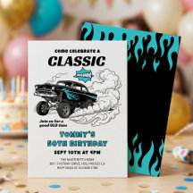 Invitation d'anniversaire classique de voiture de 