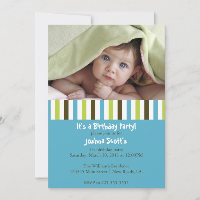 Invitation d'anniversaire colorée (Devant)