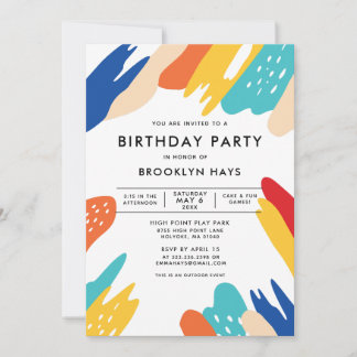 Invitation d'anniversaire colorée pour enfants