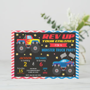 Invitation d'anniversaire commune pour frères et s