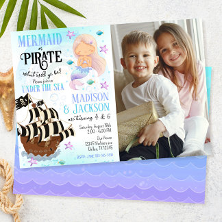 Invitation d'anniversaire commune pour frères et s