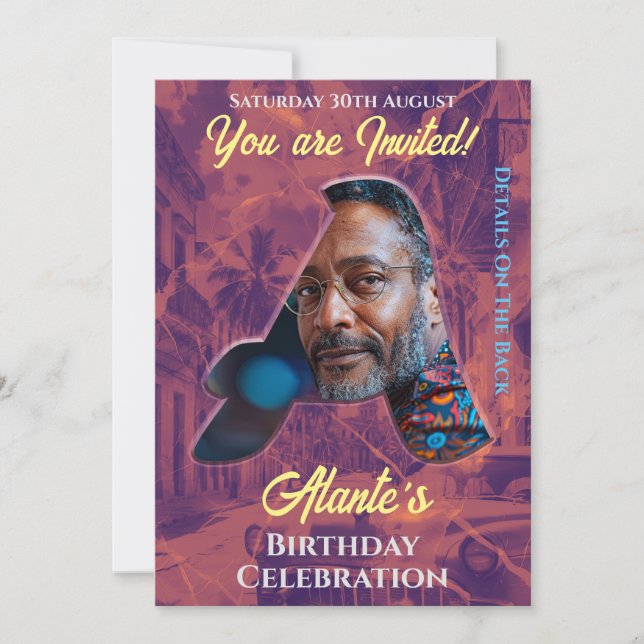 Invitation d'anniversaire Conception interne perso (Devant)