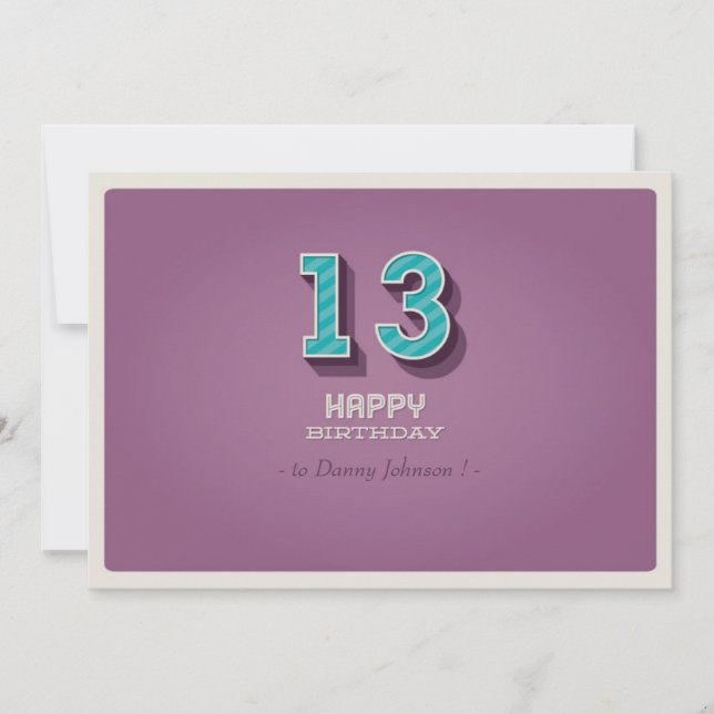 Invitation d'anniversaire - conception vintage (Devant)