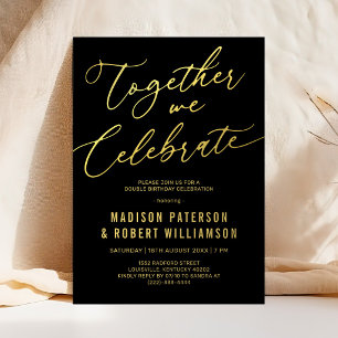 Invitation d'anniversaire conjoint adulte Or Noir