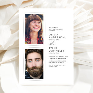 Invitation d'anniversaire conjoint minimaliste ave