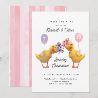 Invitation d'anniversaire conjointe, Fête Double C
