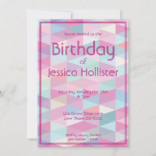 Invitation d'anniversaire cool moderne   Triangles