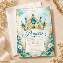Invitation d'anniversaire Couronne de Princesse Ét