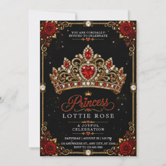 Invitation d'anniversaire Couronne de Princesse No