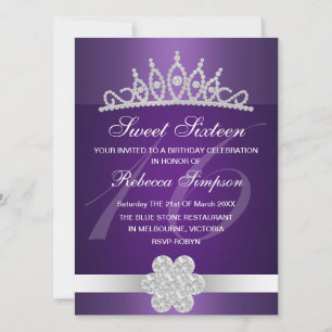 Invitation d'anniversaire Couronne Étincelante Vio