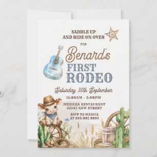 Invitation d'anniversaire Cowboy Premier Rodéo Far