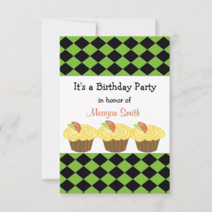 Invitation d'anniversaire Cupcake au citron