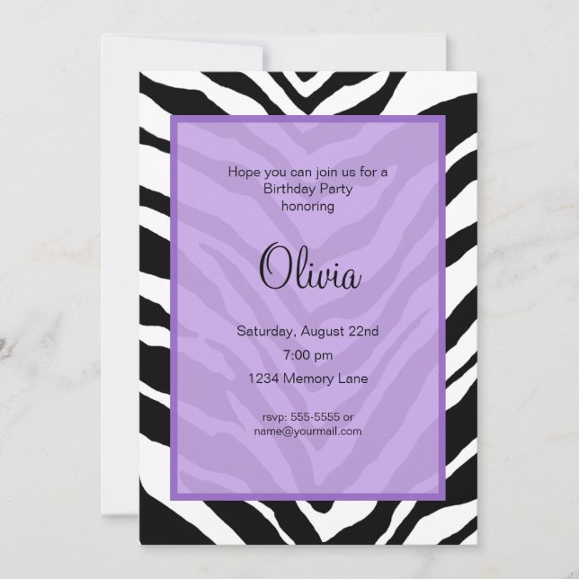 Invitation d'anniversaire Customisée (Devant)