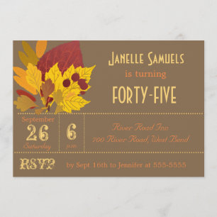 Invitation d'anniversaire Customisée à l'automne