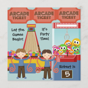 Invitation d'anniversaire Customisée Arcade
