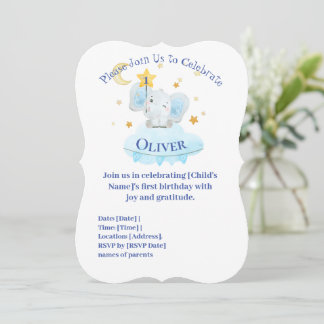 Invitation d'anniversaire customisée aux éléphants