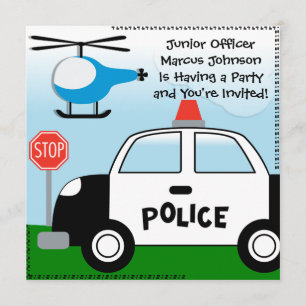 Invitation d'anniversaire Customisée par la police