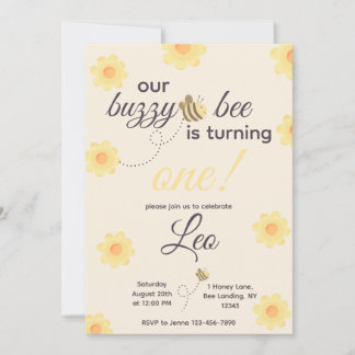 Invitation d'anniversaire d'abeille