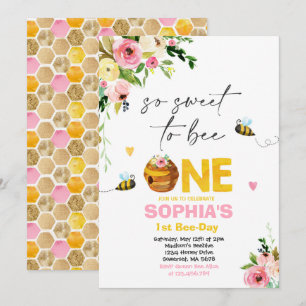 Invitation d'anniversaire d'abeilles Fête d'annive