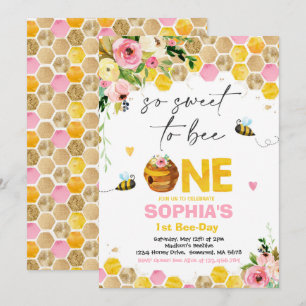 Invitation d'anniversaire d'abeilles Fête d'annive
