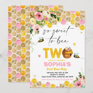 Invitation d'anniversaire d'abeilles Fête d'annive