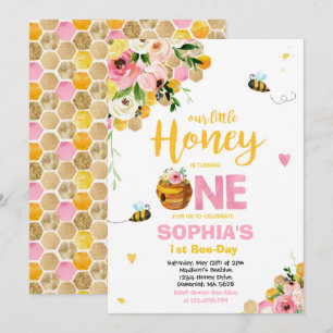 Invitation d'anniversaire d'abeilles Fête d'annive