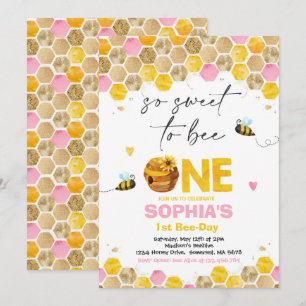 Invitation d'anniversaire d'abeilles Honey Bee Ann