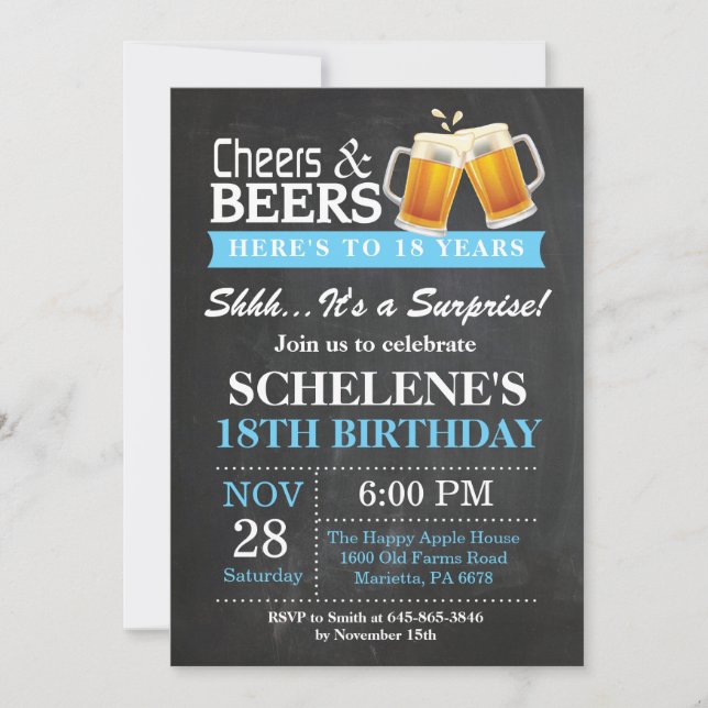 Invitation d'anniversaire d'acclamations et de (Devant)