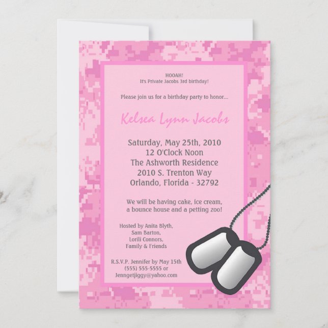 invitation d'anniversaire d'ACU Prin de Camo (Devant)